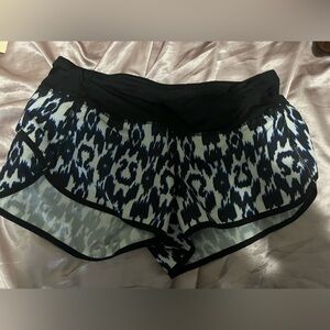 Women's Black and Blue Leopard Print Sleep Shorts